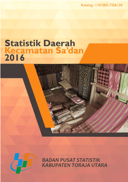 Statistik Daerah Kecamatan Sadan 2016